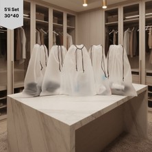 Meapuff 5li Set 30*40CM Büzme Ipli Kozmetik Plaj Çantası