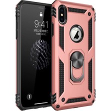 Magicool Iphone Xs Max Kılıf Sofya Yüzüklü Silikon Kapak - Rose