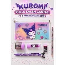 x Dekomus Lisanslı Kuromi Pullu Zarf Kalem Kutusu,silgi,kalemtraş Kırtasiye Seti