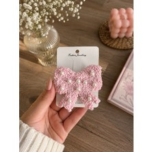 Nileq Boutique Inci Detaylı Örgü Fiyonk Toka