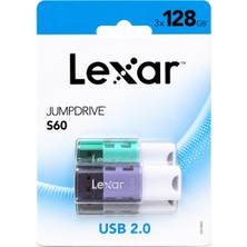 Lexar 128GB USB Bellek 2.0 3'lü Jumpdrive S60 Flash Bellek