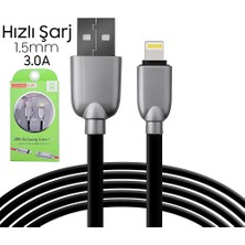 Renas Store Ally İPHONE5S6S788 Plus Zinc Alloy Dayanıklı 3.0A 1.5mm USB KABLO-(5775)