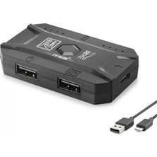 Renas Store M1 Pro Mobil Oyun Klavye Mouse Dönüştürücü Adaptör Bluetooth 5.0 Type-C Siyah