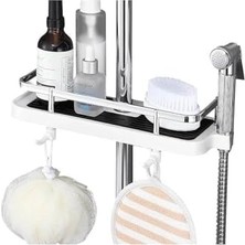 Bg Store Banyo Rafı Tek Katlı Yapışkanlı Pratik Kurulumsuz Duvar Tipi Şampuan Sabun Organizeri