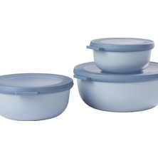 Mepal - Çok Amaçlı Cirqula Round 3 Parçalı Set - Kapaklı Saklama Kabı - Saklama Kutusu, Buzdolabı, D