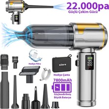 Renas Store Ezere Nanovac 22000PA Güçlü Portatif Vakumlu Kablosuz Üflemeli Mini Araç SÜPÜRGESI-(5775)