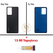 Arsking Xiaomi Redmi Note 12 Pro 5g Siyah Arka Pil Kapağı Batarya Kapağı Lazer Kesim + B-7000 Yapıştırıcı