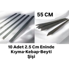Yılmaz Nargile 10 Adet Adana Kıyma Kebap Beyti Şişi En 2.5 Cm.kıyma Şiş Beyti Silme Demir,adana Kebap Şiş