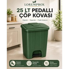 Loremp 25 Lt Pedallı Çöp Kovası Iç Kovasız Yeşil Renk