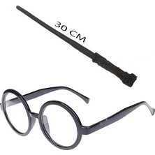 Renas Store Harry Potter Asası 30 cm ve Siyah Çerçeveli Harry Potter Gözlüğü Seti