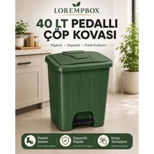 Loremp 40 Lt Pedallı Çöp Kovası Iç Kovasız Yeşil Renk