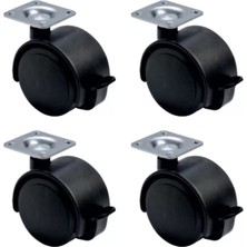 Renas Store Büyük Plastik Tablalı Frenli - 50MM HKS128 - 4 Adet