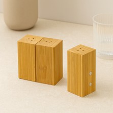 Renas Store Ahşap Bambu Mıknatıslı 2'li Baharatlık & Tuzluk (4.5×5×9 Cm)