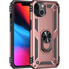 Renas Store Apple iPhone 13 Kılıf Sofya Yüzüklü Silikon Kapak - Rose