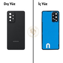 Arsking Samsung A33 Siyah Arka Kapak Arka Cam Batarya Kapağı Lazer Kesim Kapak Pil Kapağı Back Cover