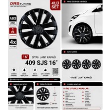 Drs Tuning Citroen Uyumlu 16 Inc Kırılmaz Parlak Siyah Jant Kapağı 1 Takım 4 Adet NO:409