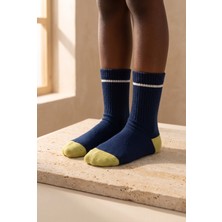 Bony Socks Çocuk Çizgili Pamuklu Soket Çorap Lacivert
