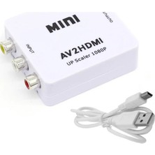 Renas Store Ally Av To HDMI Mini Switch Rca Composit Audio Video HDMI Görüntü Çevirici Full Hd ve 720P DÖNÜŞTÜRÜ-(5775)