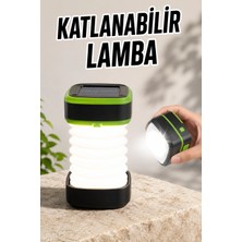 Renas Store Katlanabilir Kamp Lambası Solar Fener Görünümlü 3 Kademeli Şarjlı