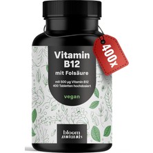 Bloom Naturals Vitamin B-12 500 Uq +B-9 200 Uq 400 Tablets