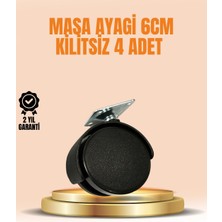 Renas Store Mey Ithalat® 6 cm Kilitsiz Masa Ayağı Tekerleği 4’lü Set Çok Amaçlı
