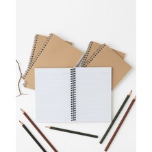 Esila Kağıtçılık A5 Çizgili Kraft Defter | Vintage | Geri Dönüşüm Kağıt | 70 Yaprak (140 Sayfa)
