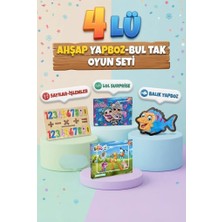 Farbu Oyuncak Eğitici Öğterici ve Eğlenceli 4'lü Frame Yapboz Hikayeli Yapboz ve Bul-Tak Oyun Seti