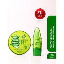 Bio Asia Aloe Vera Mat Pudra + Pembe Renkli Lip Balm Seti - Gözenek Sıkılaştırıcı Dudak Bakımı
