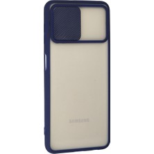 Kap Kaç Galaxy A22 Kılıf Palm Buzlu Kamera Sürgülü Silikon - Lacivert