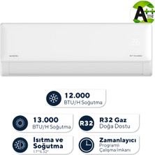 Kumtel Hinoki KMSAC-12 12.000 Btu A++ Inverter Duvar Tipi Split Klima (Montaj Dahil)