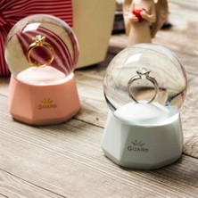 Renas Store Tektaş Yüzük Temalı Işıklı Küçük Boy Kar Küresi Mavi