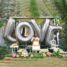 Kale Grup Gümüş Renkli 16*36 Harfli Folyo Balon