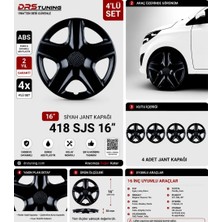 Drs Tuning Peugeot Uyumlu 16 Inc Kırılmaz Parlak Siyah Jant Kapağı 1 Takım 4 Adet NO:418