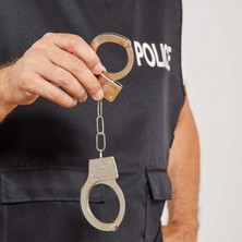 Renas Store Metal Malzemeden Imal Anahtarlı Oyuncak Polis Kelepçesi