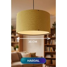 Uravas Store Hardal Kumaş Başlıklı Sarkıt Avize 35 cm