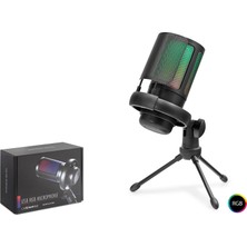 Renas Store Profesyonel Rgb Mikrofon 192 Khz / 24 Bit Type-C - Siyah ME6S
