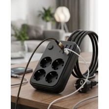 Renas Store Akım Korumalı Çoklu Priz 4 USB 2 Type C 4 Priz Güvenli ve Hızlı Şarj