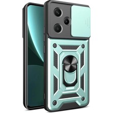 Mey Ithalat®   Redmi Note 13 Pro Plus Kılıf Pars Lens Yüzüklü Silikon - Yeşil