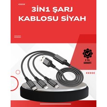 Renas Store Dayanıklı Metal Başlıklı 3’ü 1 Arada Şarj Kablosu – Tüm Cihazlarla Uyumlu