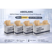 TeknoKapsül Abeslang 100'LÜ 5 Paket Tek Kullanımlık Ahşap Dil Basacağı Non Steril Medikal Spatula Toplam 500 Adet
