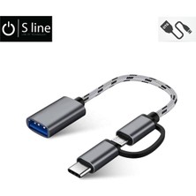 Renas Store USB To Type C + Micro USB Otg Kablo