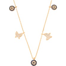 Eva Pırlanta Kelebek Charm Kolye 718901 Rose