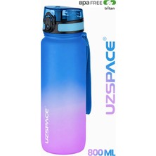 Uzspace 800 ml Çift Renk Softtouch Tritan Su Matarası