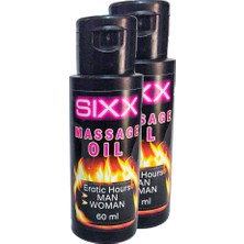 TeknoKapsül Sixx /erotik Massàge Oìl 2 Li -Kadın Erkek Masaj Yağı ER0TIC 60 ml 2 Adet