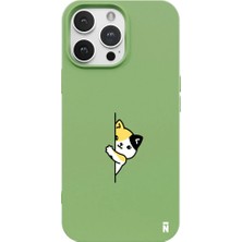 Casen iPhone 16 Pro Yeşil Lansman Renkli Silikon Cat Lover Kedi Tasarımlı Kılıf