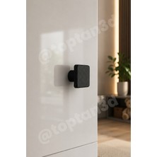 Toptan3D Siyah Geometrik Kare Kulp - Modern ve Şık Dolap, Gardırop, Şifonyer, Komodin ve Çekmece Kulpu (Vida Dahil)