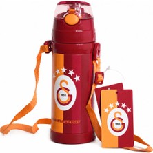 Galatasaray Lisanslı Çelik Matara - Parçalı Desenli Paslanmaz Su Matarası 425 ml