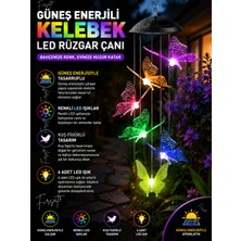 Güneş Enerjili Rgb 6 Led'li Kelebek Asma LED Solar LED Işıklı Kelebekli Bahçe Dekoru 6 Ledli, Renkli Işık
