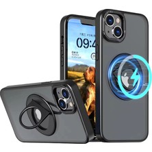 Renas Store Ally iPhone 14 Plus Için Magsafe Uyumlu Yüzük Standlı Manyetik Silikon KILIF-(5775)