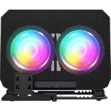 Astraltech Notebook Soğutucu Stand Rgb Aydınlatmalı Iki Fanlı Laptop Altlığı